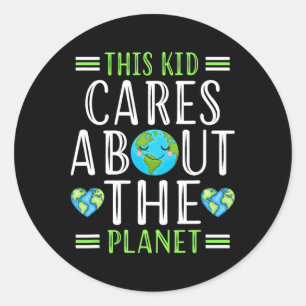 Sticker Rond Recycler Ce Enfant S'Occupe Planète Sauver Monde H