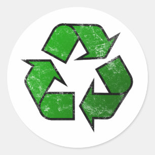 Sticker Rond Recycler et réutiliser le symbole - Enregistrer la