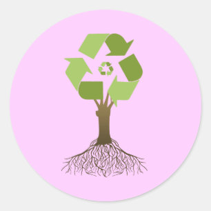 Sticker Rond Recycler l'arborescence