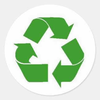 Sticker Rond recycler l'autocollant vert