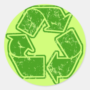 Sticker Rond Recycler le graphique Vintage
