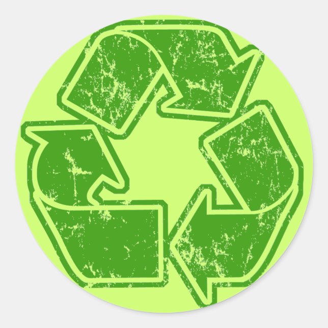 Sticker Rond Recycler le graphique Vintage (Devant)