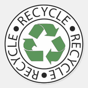 Sticker Rond Recycler le logo du centre vert