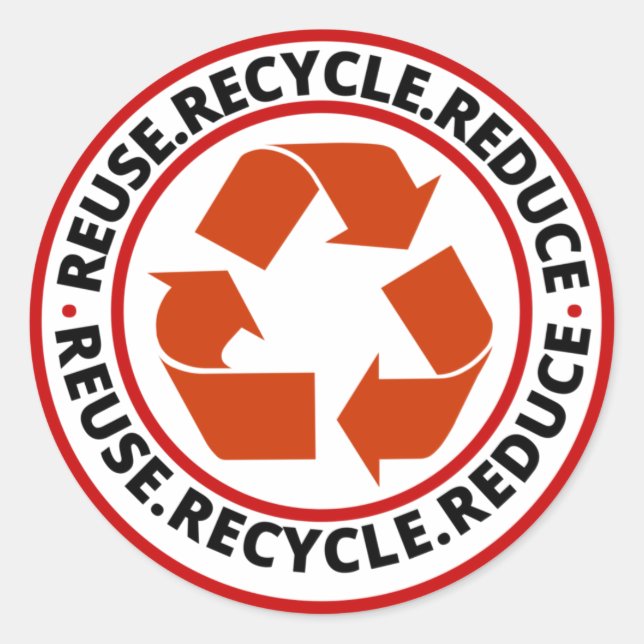 Sticker Rond Recycler le symbole noir (Devant)