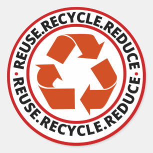 Sticker Rond Recycler le symbole noir