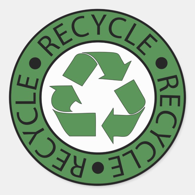 Sticker Rond Recycler les lettres BK du logo vert (Devant)