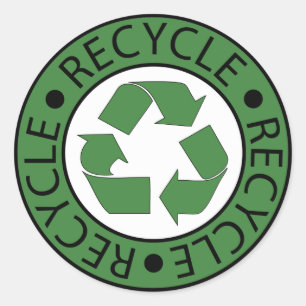 Sticker Rond Recycler les lettres BK du logo vert