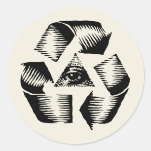 Sticker Rond Recycler l'oeil