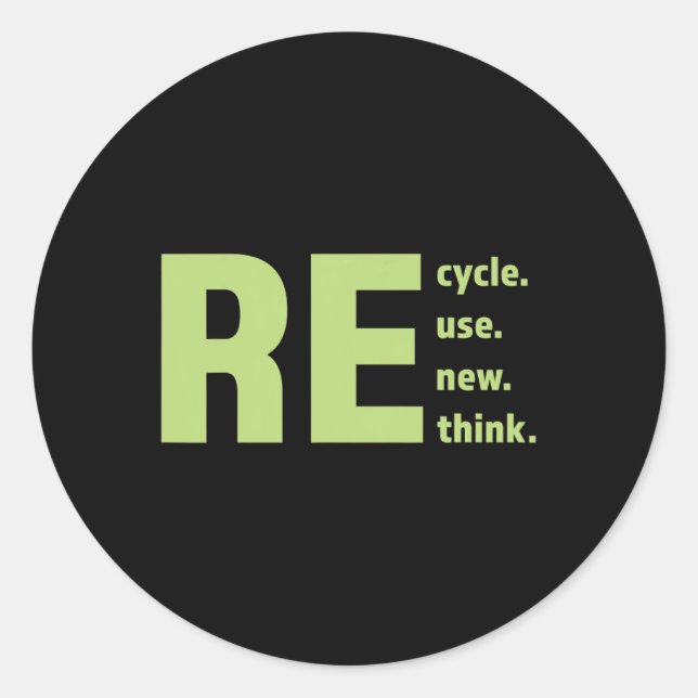 Sticker Rond Recycler réutiliser Renouveler l'environnement de  (Devant)