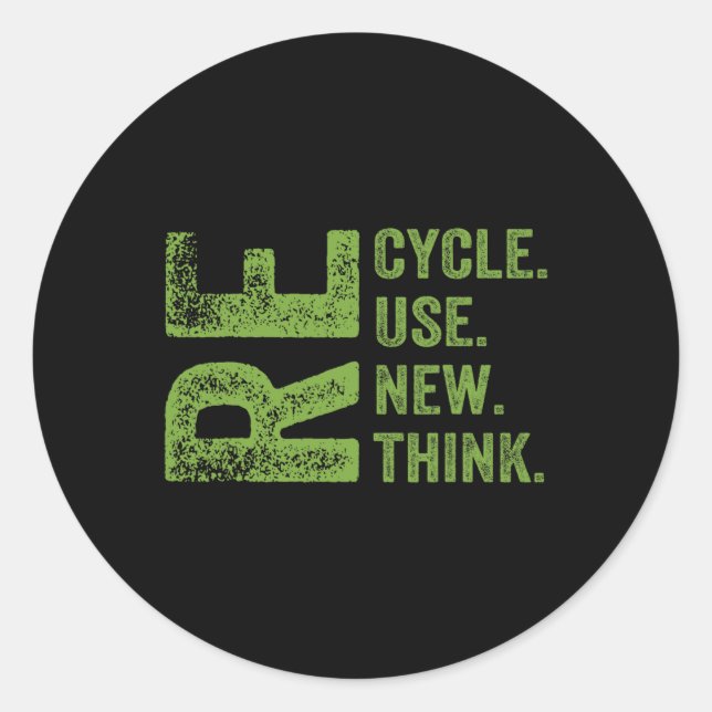 Sticker Rond Recycler réutiliser Renouveler l'environnement de  (Devant)