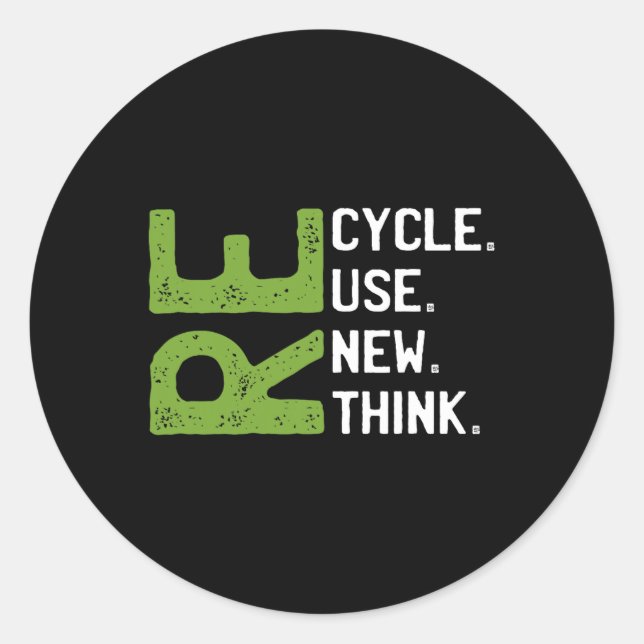 Sticker Rond Recycler réutiliser Renouveler l'environnement de  (Devant)