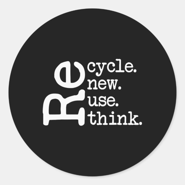Sticker Rond Recycler réutiliser Renouveler l'environnement de  (Devant)