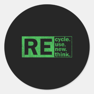Sticker Rond Recycler Réutiliser Repenser la protection De l'en