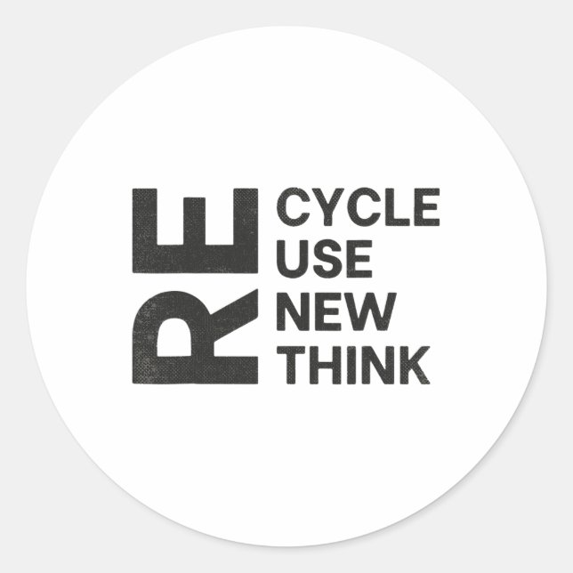 Sticker Rond Recycler réutiliser réutiliser réutiliser réutilis (Devant)