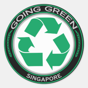 Sticker Rond Recycler Singapour