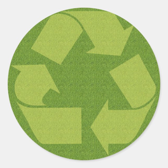 Sticker Rond Recycler Symbole Grass (Devant)