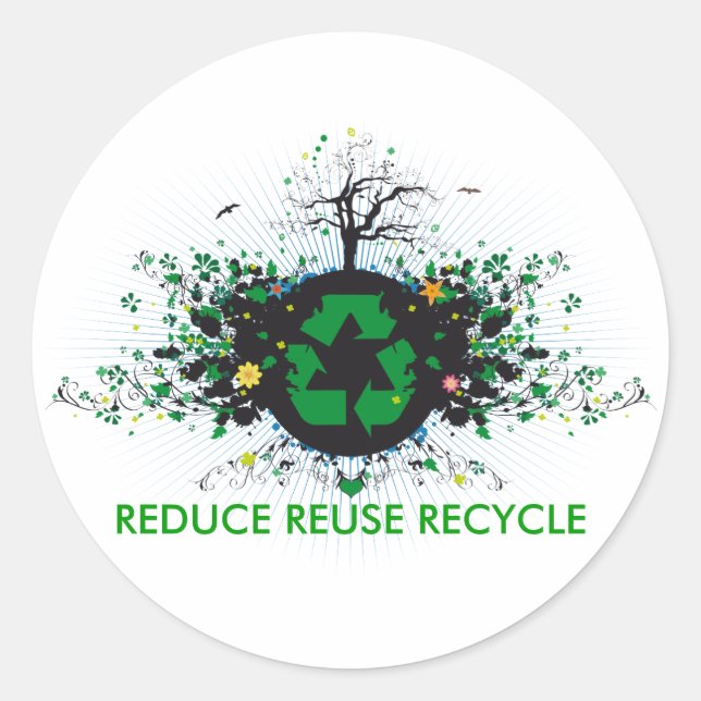 Sticker Rond Recycles naturels (Devant)