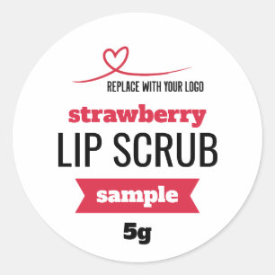 Sticker Rond Red Ajouter votre logo Lip Scruter exemple de prod