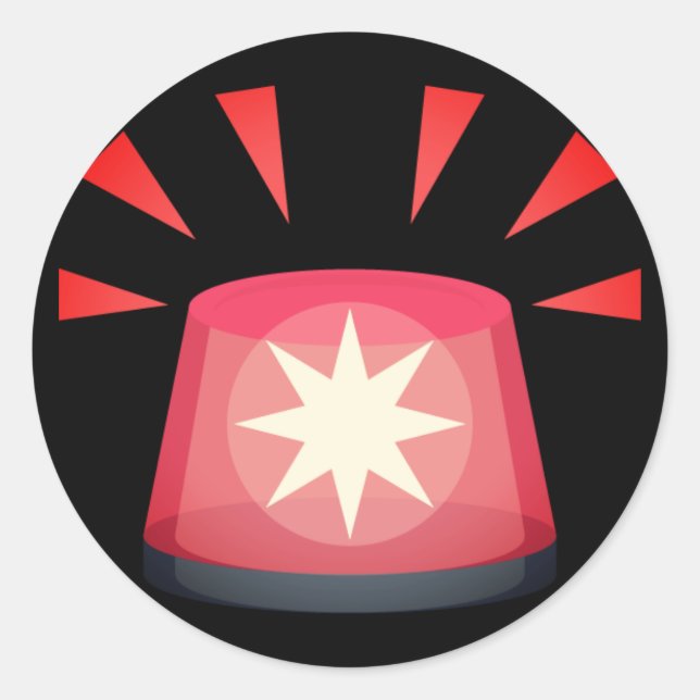 Sticker Rond Red Alert Light Emoji (Devant)