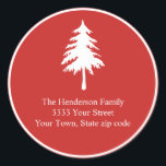 Sticker Rond Red and White Christmas Holiday Adresse de retour<br><div class="desc">Ajoutez cette étiquette d'adresse de retour rouge et blanc à toute votre correspondance de vacances pour cette touche festive supplémentaire !</div>