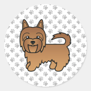 Sticker Rond Red Australian Terrier mignon chien de dessin