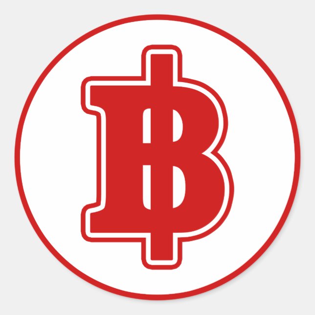 Sticker Rond RED BAHT SIGNER ฿ Thai Money Devise ฿ (Devant)