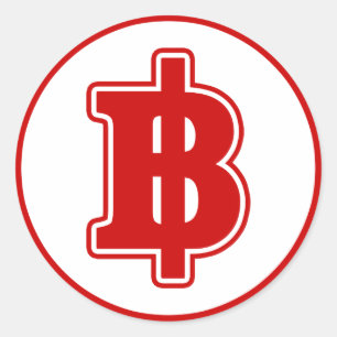 Sticker Rond RED BAHT SIGNER ฿ Thai Money Devise ฿