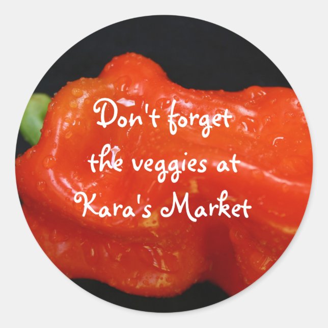 Sticker Rond Red Bell Pepper (Devant)