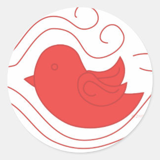 Sticker Rond Red BIrd Fly
