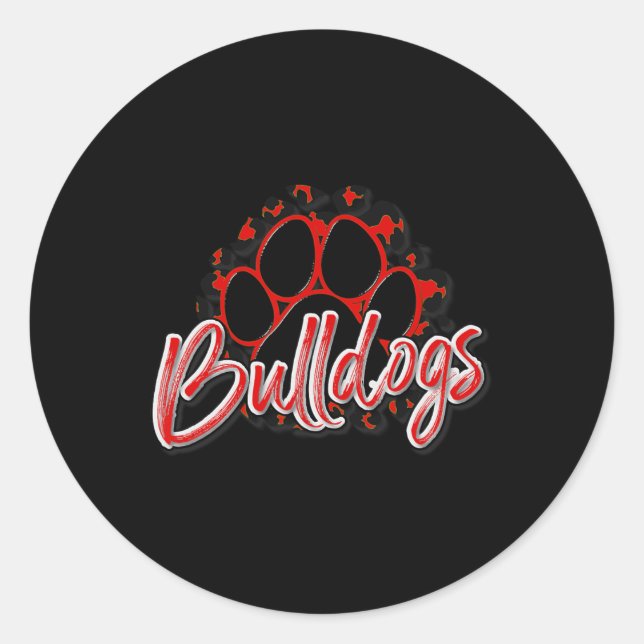 Sticker Rond Red Black Cheetah School Sports Fan Team Spirit (Devant)