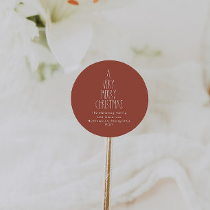 Sticker Rond Red Boho Une Enveloppe De Noël Très Joyeuse Phoque