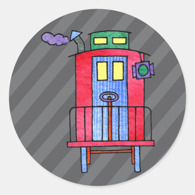 Sticker Rond Red Caboose Wye Bye (Devant)