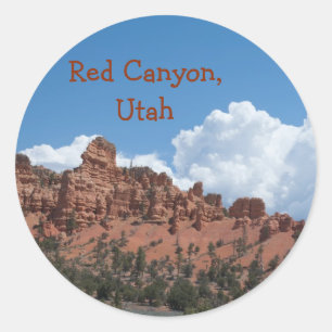 Sticker Rond Red Canyon, Utah Modèle Souvenir