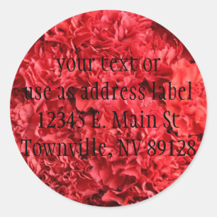 Sticker Rond Red Carnations