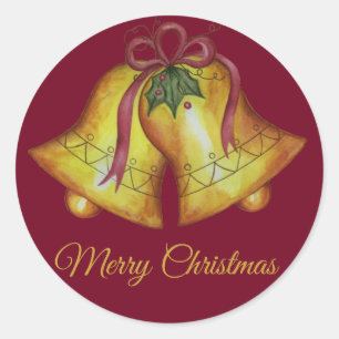 Sticker Rond Red Christmas Bells
