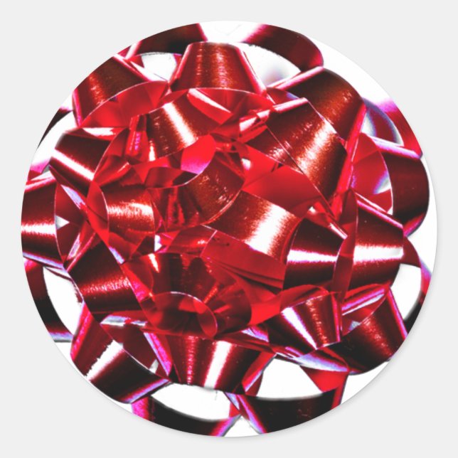 Sticker Rond Red Christmas Bow (Devant)