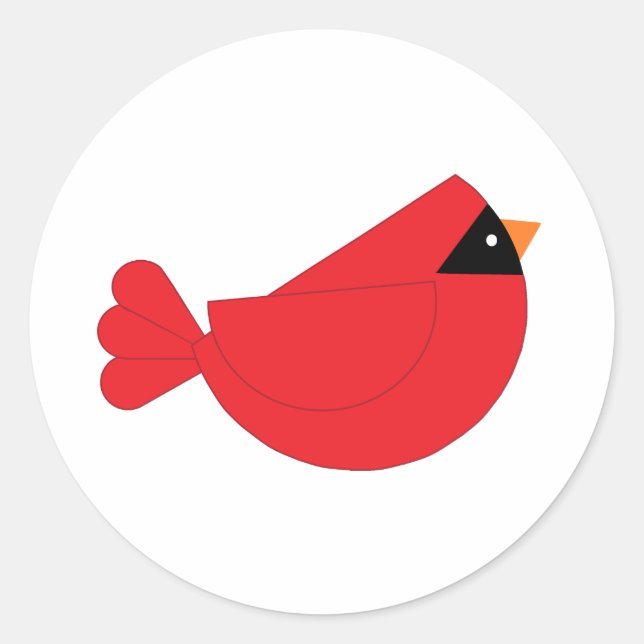 Sticker Rond Red Christmas Cardinal Bird (Devant)