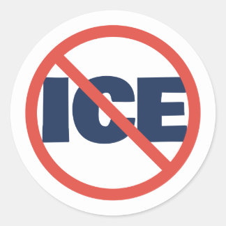 Sticker Rond Red Circle Anti-Trump ICE Political Opinion