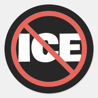 Sticker Rond Red Circle Anti-Trump ICE Political Opinion