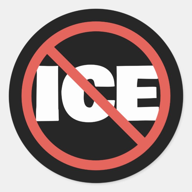 Sticker Rond Red Circle Anti-Trump ICE Political Opinion (Devant)