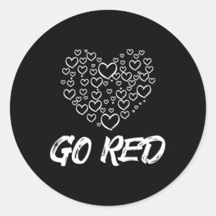 Sticker Rond Red Day Go Red Heart Maladie Cadeaux de sensibilis