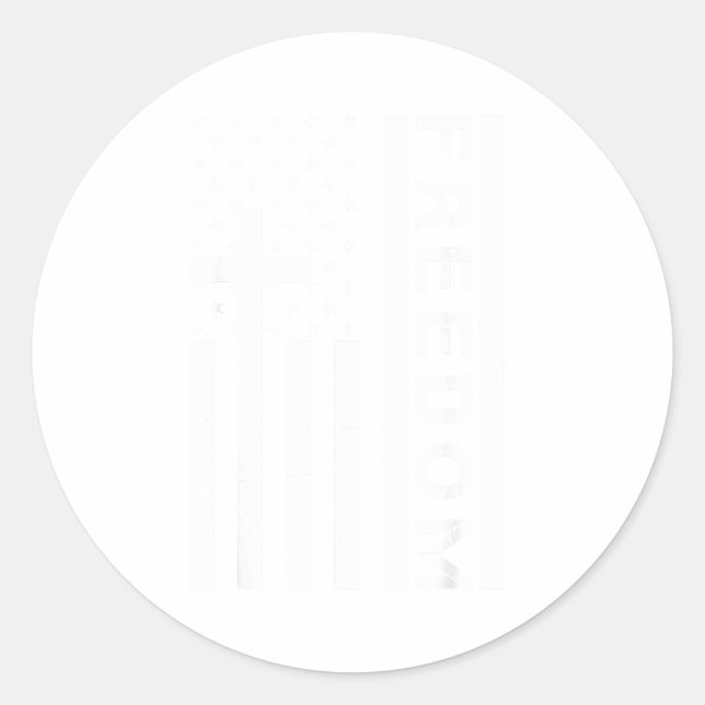 Sticker Rond Red Dom American Flag And Cross Faith Family Dom  (Devant)