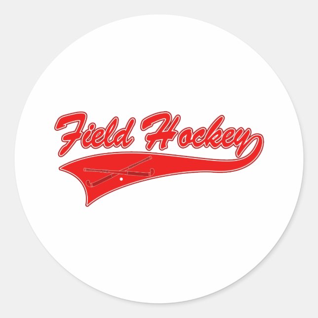 Sticker Rond Red Field Hockey (Devant)