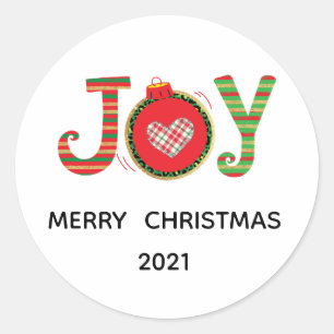 Sticker Rond Red Green Joy Noël