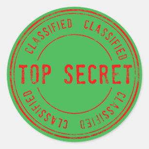 Sticker Rond Red Green Modern Secret père Noël Noël