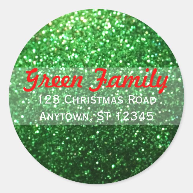 Sticker Rond Red & Green Parties scintillant Christmas Retourne (Devant)