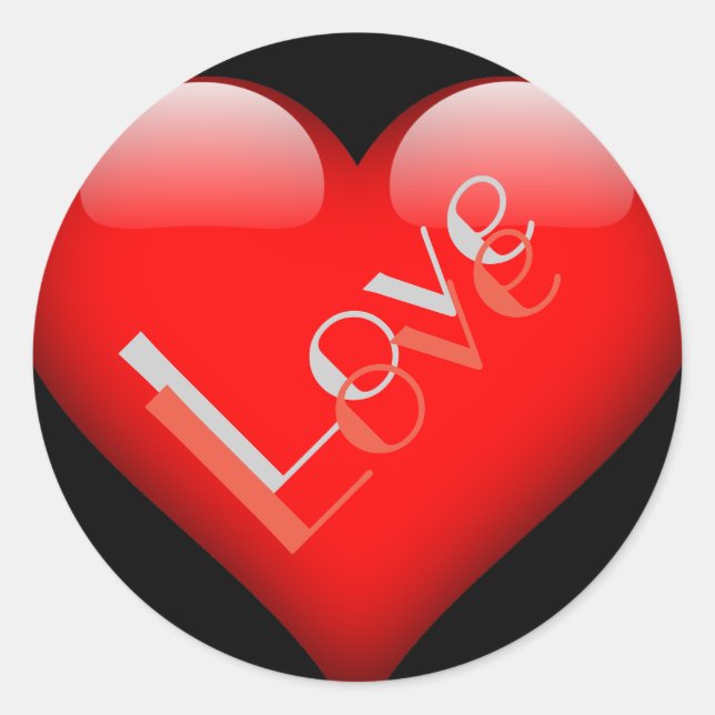 Sticker Rond Red Heart Attractive Parisian Love Mariage (Devant)