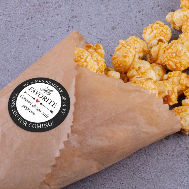 Sticker Rond Red Heart Flèches Son Mariage préféré Candy Favori (Créateur téléchargé)