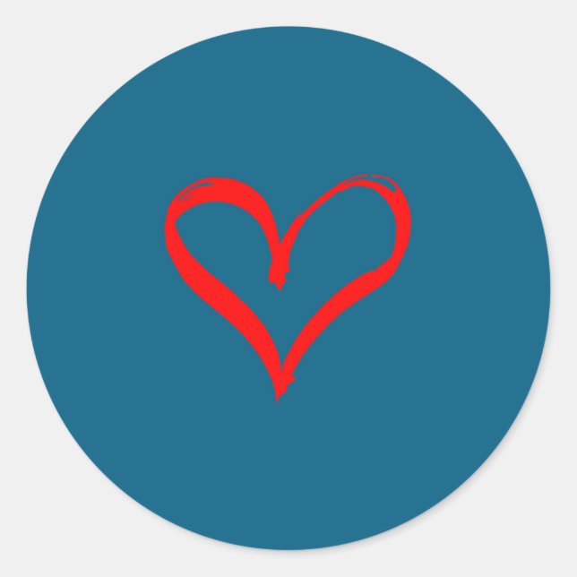 Sticker Rond Red Heart Funny Cute Design For Men Women Husband  (Devant)