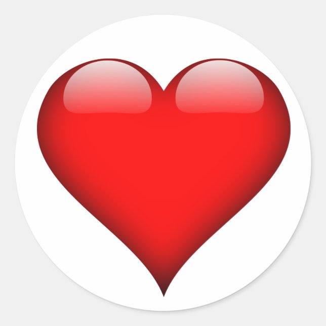 Sticker Rond Red Heart Love (Devant)